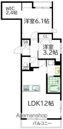 ＧＲＡＮ　ＡＲＫ（グランアーク）[2LDK/55.36m2]の間取図