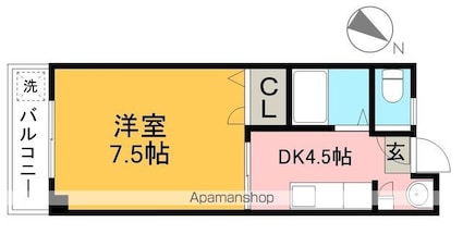 メゾンレーヴ高須[1DK/28.15m2]の間取図