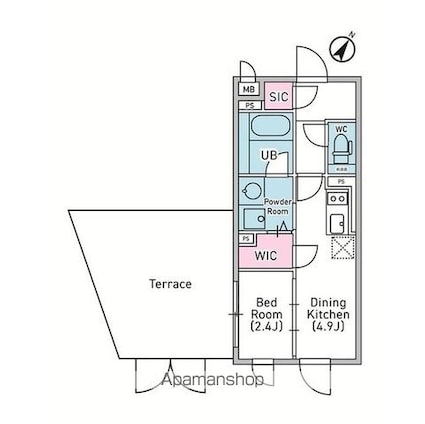 デュオメゾン渋谷松濤[1DK/25.06m2]の間取図