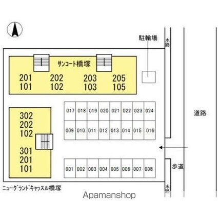 サンコート橋塚[3DK/53.48m2]の配置図