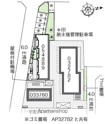 レオパレス隼[1K/19.87m2]の配置図