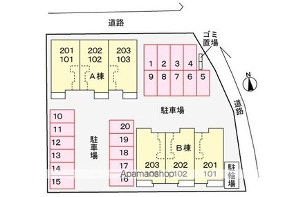 ルルディ　Ａ[2DK/46.06m2]の配置図
