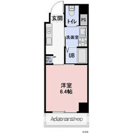ワイズタワー新栄[1K/21.35m2]の間取図