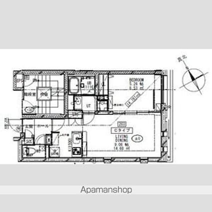 ザハウス祐天寺[1LDK/40.15m2]の間取図