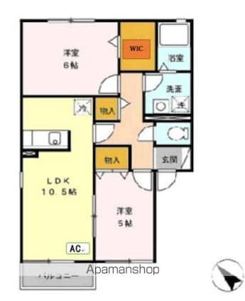 パークコート砂川　壱・弐番館[2LDK/53.37m2]の間取図