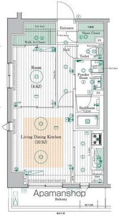 東京都杉並区高円寺北３丁目[1LDK/41.34m2]の間取図