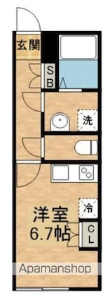 早稲田鶴巻町ＩＭＡハウス[1R/20m2]の間取図