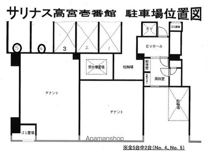 サリナス高宮壱番館[1R/24.65m2]の配置図