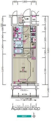 愛知県名古屋市中区新栄２丁目[1K/21.8m2]の間取図