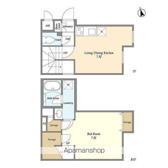 ＬＥＧＡＬＡＮＤ目白駅前[1DK/45.01m2]の間取図