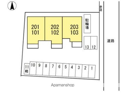 ファミール[2LDK/69.18m2]の配置図