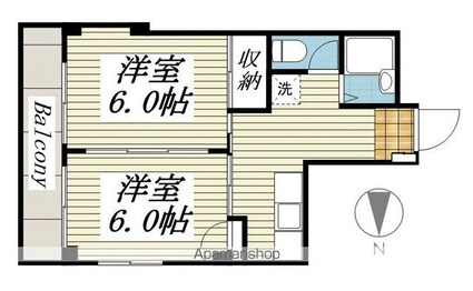 リバーサイドハウス桜台[2K/43.72m2]の間取図