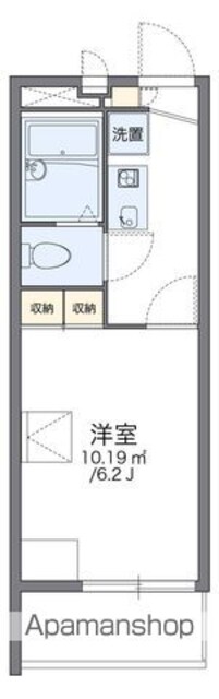 レオパレスアズール[1K/19.87m2]の間取図