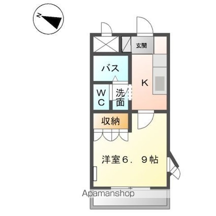 和歌山県和歌山市田尻[1K/24.84m2]の間取図