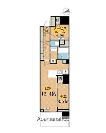 ラグゼナ八王子寺町[1LDK/52.54m2]の間取図