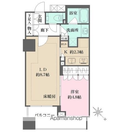 ザ・パークハウスアーバンス東五反田[1LDK/40.14m2]の間取図