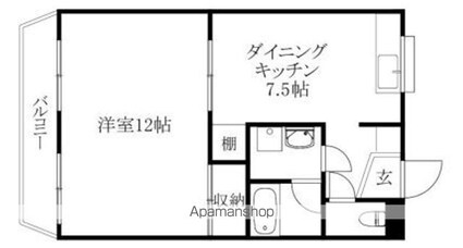 ＫＢコート本町２[1DK/42.9m2]の間取図