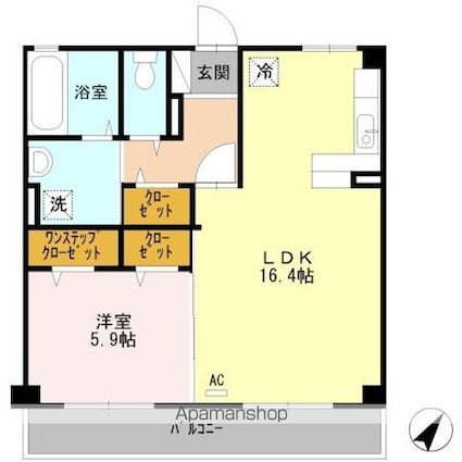 グランデサーナ[1LDK/56.25m2]の間取図