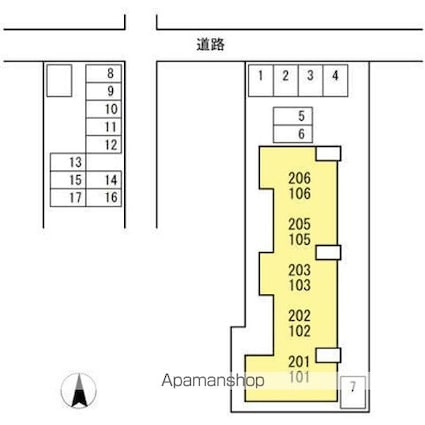 ポニーズ　ハイム[2K/40.68m2]の配置図