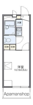 レオパレスＷＩＳＨ[1K/19.87m2]の間取図