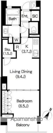 Ｂｒｉｌｌｉａ　ｉｓｔ　三軒茶屋　ブラッサムテラス[1LDK/53.57m2]の間取図