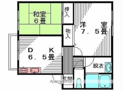 セジュールＹ・Ｆ[2DK/48.76m2]の間取図
