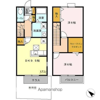 Ｒｏｙａｌ　Ｇａｒｄｅｎ　４００＆１６　ＡＢＣＤ[2DK/59.62m2]の間取図