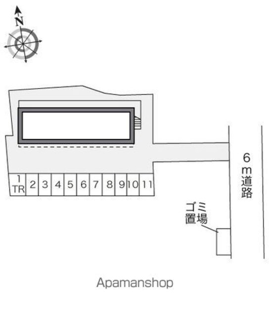 レオパレスａｌｆａ[1K/23.18m2]の配置図
