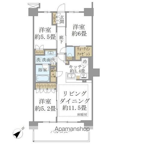 BRILLIACITY 石神井公園 ATLAS 6号棟の間取り写真