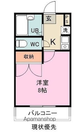 サンフラワー山波[1K/23.18m2]の間取図
