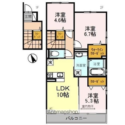 レセンテシャトー[3LDK/68.62m2]の間取図