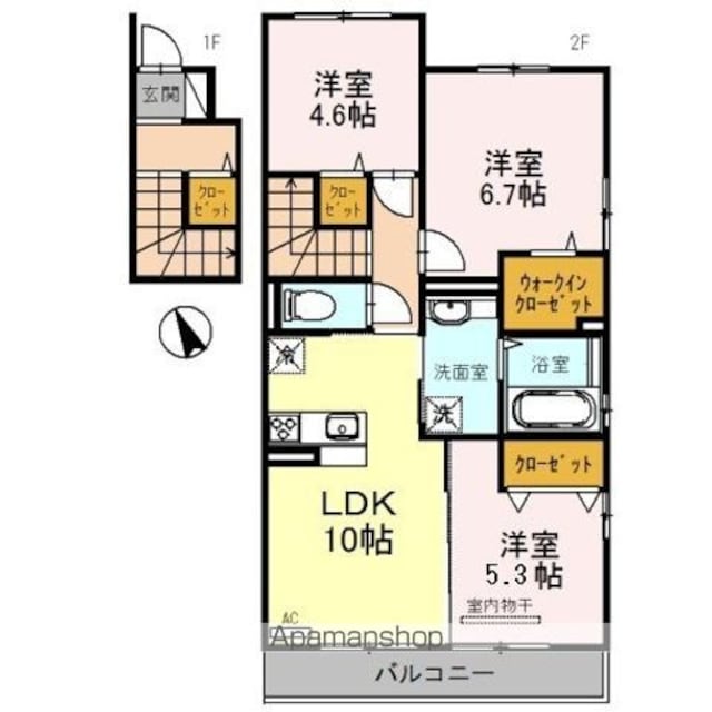 レセンテシャトー[3LDK/68.62m2]の間取図