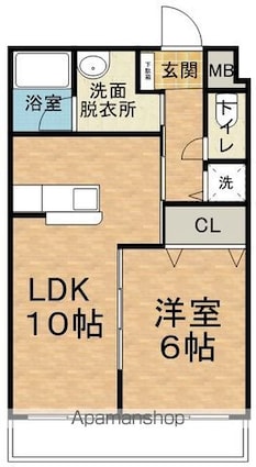 セリシア蟻ヶ崎[1LDK/41m2]の間取図