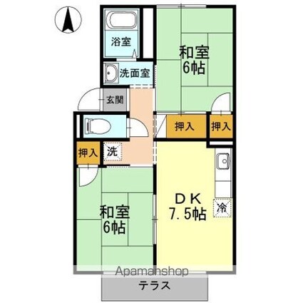 タウン妹尾[1LDK/46.03m2]の間取図