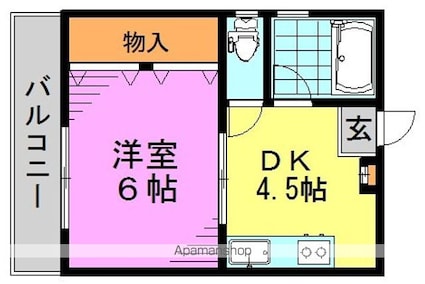 東京都杉並区高円寺南３丁目[1DK/24m2]の間取図