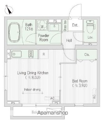 ＳＱＵＡＲＥ市谷河田町ｈｉｌｌｓｉｄｅ[1LDK/31.32m2]の間取図