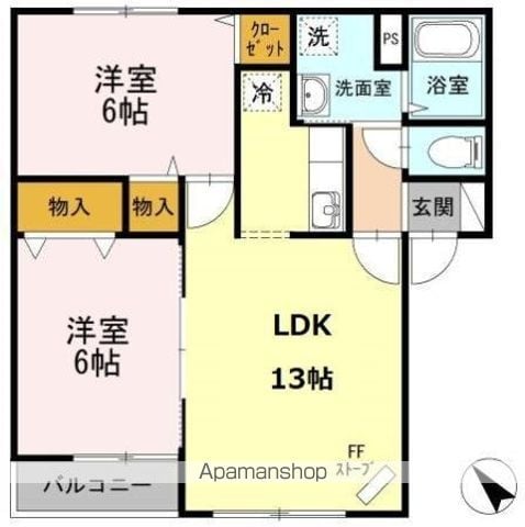 札幌市手稲区 2階建 築25年の間取り写真