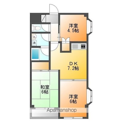 フォンティーヌ南田園[3DK/51.03m2]の間取図