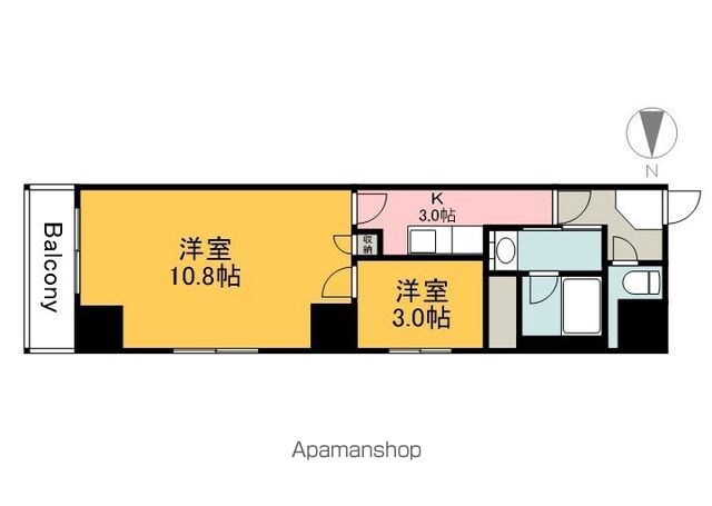 クレセント・ヒルズ[2K/37.19m2]の間取図