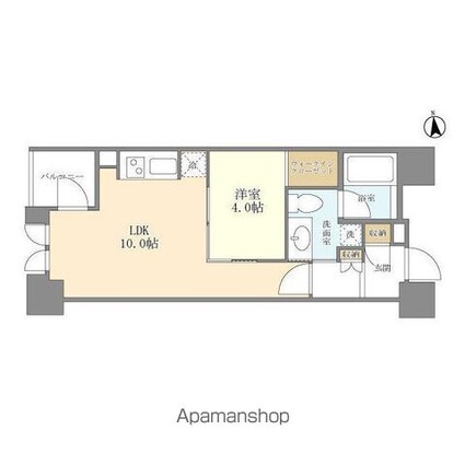 シティハウス東京新橋[1LDK/36.83m2]の間取図