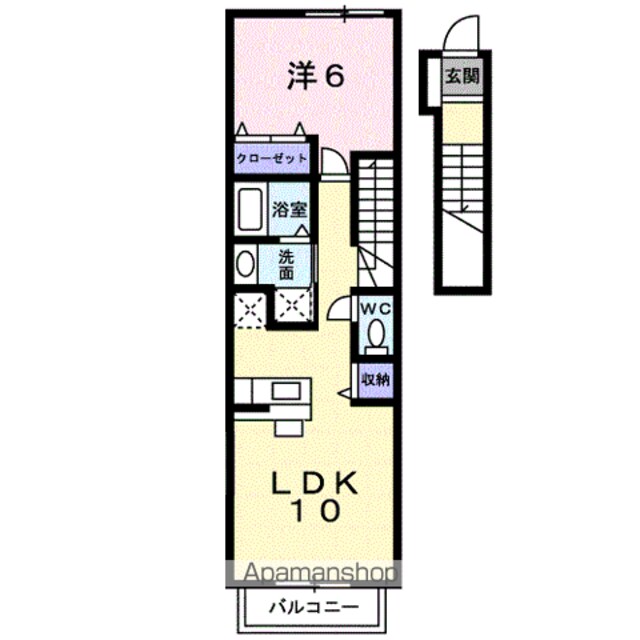 グレンツェント[1LDK/44.9m2]の間取図