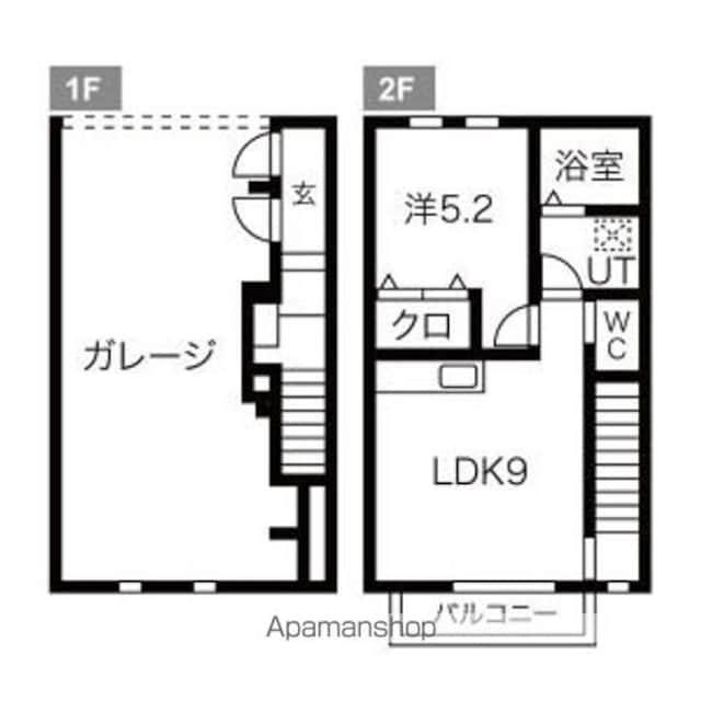 Ｇａｒａｇｅ　清水[1LDK/66.6m2]の間取図