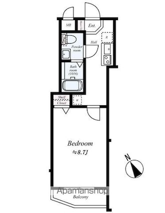 ディアレイシャス成増[1K/28.43m2]の間取図