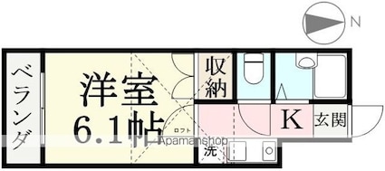 西方レジデンス[1K/20.14m2]の間取図