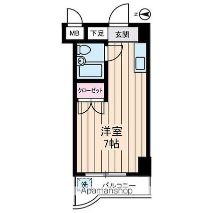 エレガンス綾瀬６[1R/18.3m2]の間取図