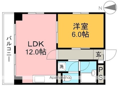 グランリーオ[1LDK/37.8m2]の間取図