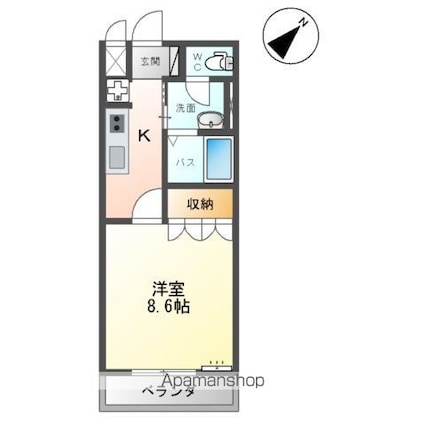 茨城県水戸市住吉町[1K/29.75m2]の間取図