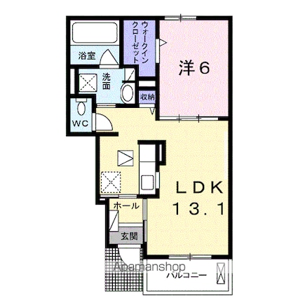 メゾンリヴィエールＨ[1LDK/45.41m2]の間取図