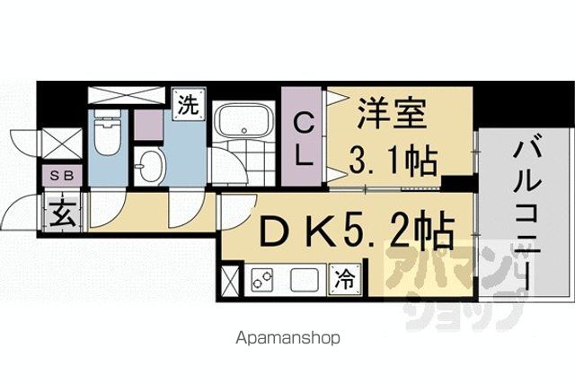 アスヴェル京都西大路SOUTHの間取り写真