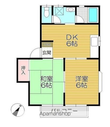 藤コーポ（土合南２４）Ａ[2DK/40m2]の間取図